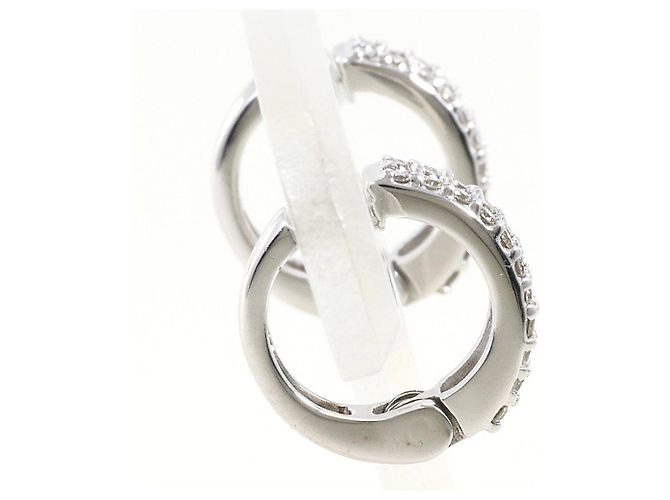 Autre Marque Orecchini a cerchio in oro bianco 18K e diamanti D'oro - vista 3