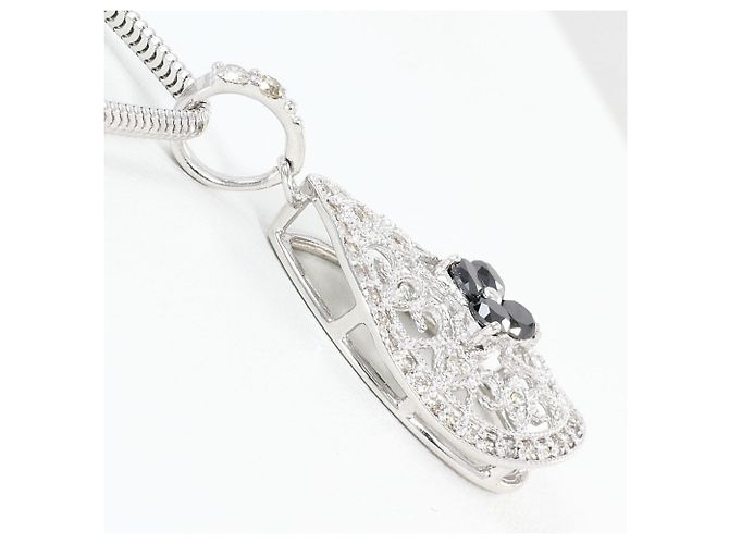 Autre Marque Collana in oro bianco 18K con diamanti neri Nero D'oro - vista 2