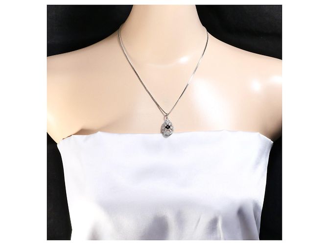Autre Marque Collana in oro bianco 18K con diamanti neri Nero D'oro - vista 6