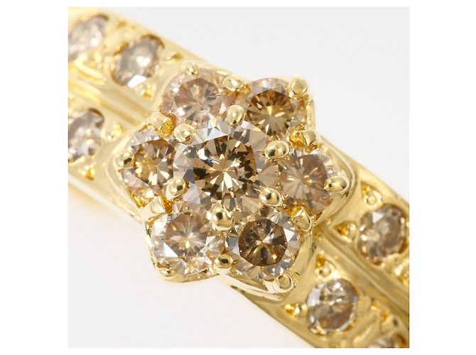 Autre Marque 18K Gelbgold-Ring mit braunem Diamanten Golden - Ansicht 2