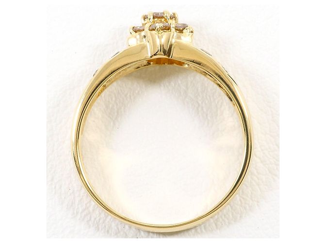 Autre Marque 18K Gelbgold-Ring mit braunem Diamanten Golden - Ansicht 3