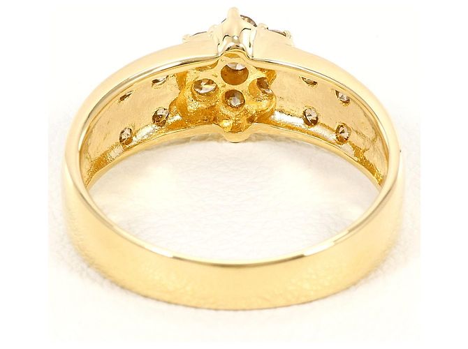Autre Marque 18K Gelbgold-Ring mit braunem Diamanten Golden - Ansicht 4