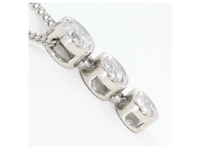 Autre Marque Elegante PT850 Platin-Halskette mit Diamant - Ansicht 2