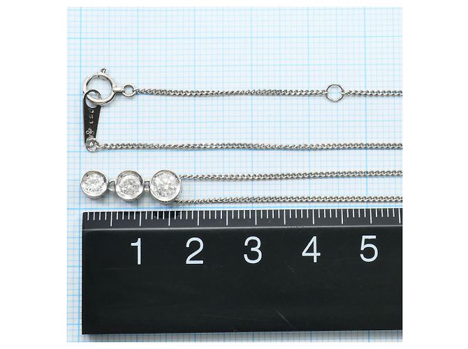 Autre Marque Elegante PT850 Platin-Halskette mit Diamant - Ansicht 5
