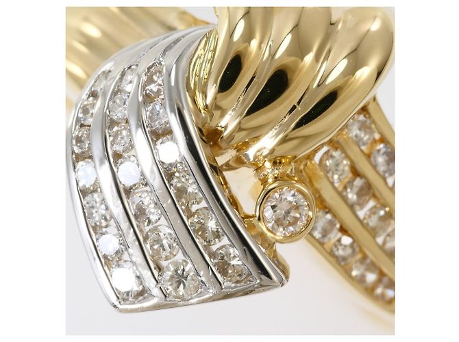 Autre Marque 18K Gelbgold und Platin Diamant Ring Golden - Ansicht 2