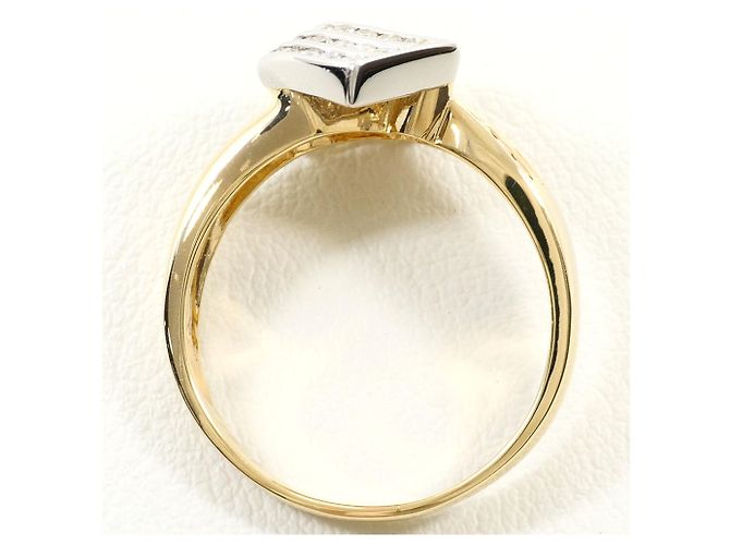 Autre Marque 18K Gelbgold und Platin Diamant Ring Golden - Ansicht 3