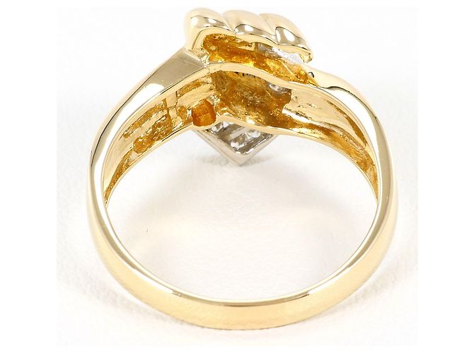 Autre Marque 18K Gelbgold und Platin Diamant Ring Golden - Ansicht 4