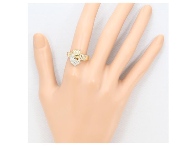 Autre Marque 18K Gelbgold und Platin Diamant Ring Golden - Ansicht 7