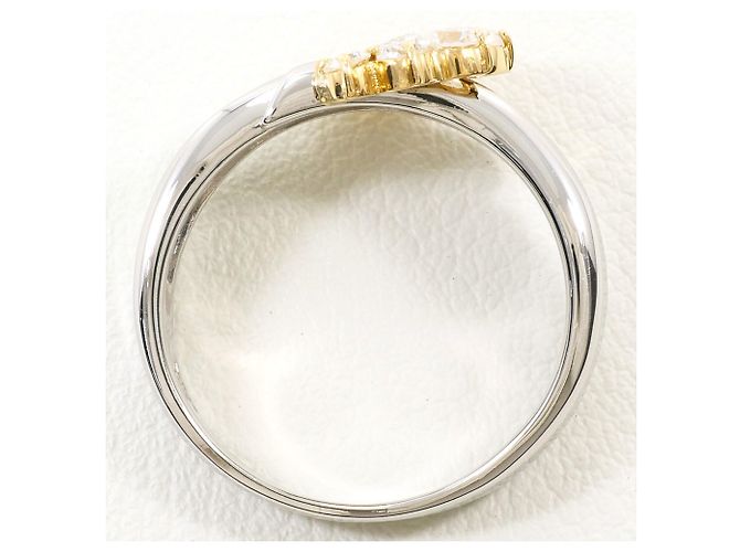 Autre Marque Platin- und 18K Gelbgold-Ring mit Diamant Golden - Ansicht 3