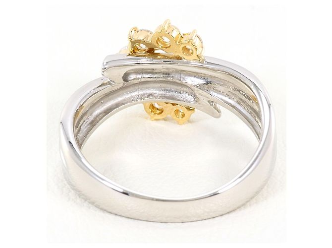 Autre Marque Platin- und 18K Gelbgold-Ring mit Diamant Golden - Ansicht 4