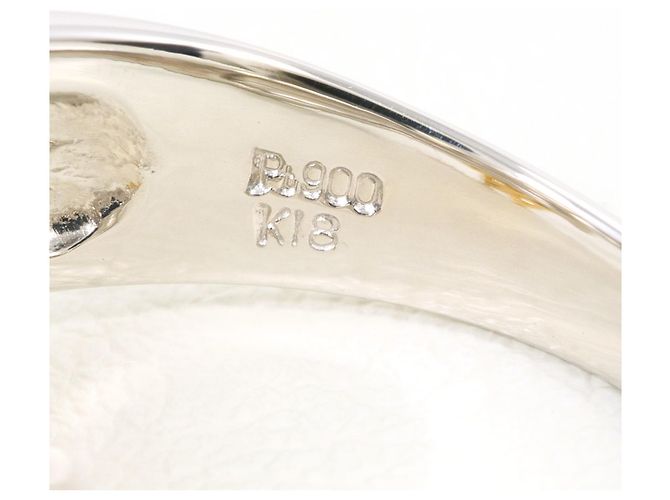 Autre Marque Platin- und 18K Gelbgold-Ring mit Diamant Golden - Ansicht 5