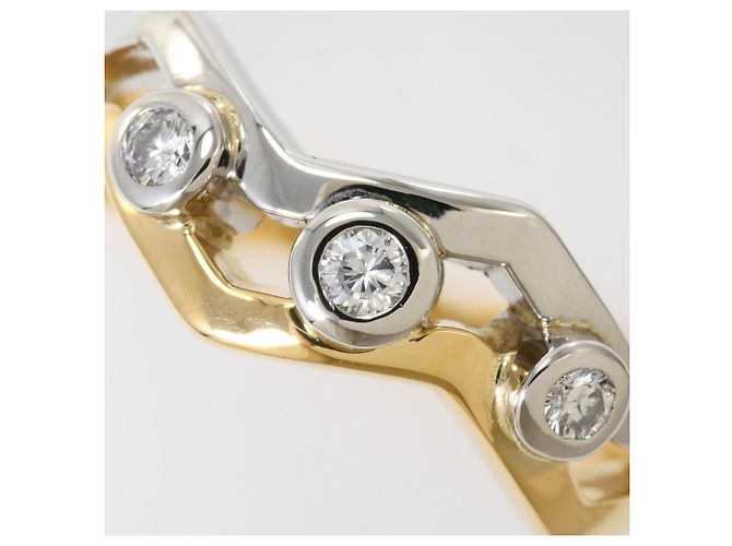 Autre Marque Anello a fascia in platino PT900 e oro giallo 18K D'oro - vista 2