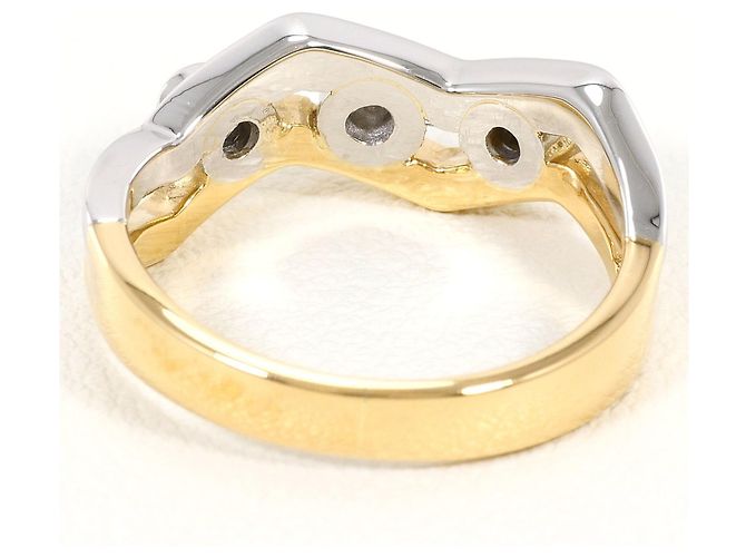 Autre Marque Anello a fascia in platino PT900 e oro giallo 18K D'oro - vista 4