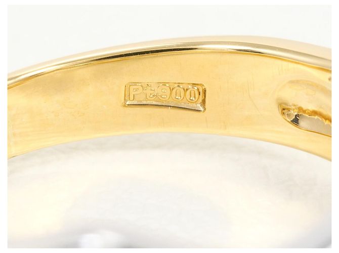 Autre Marque Anello a fascia in platino PT900 e oro giallo 18K D'oro - vista 6