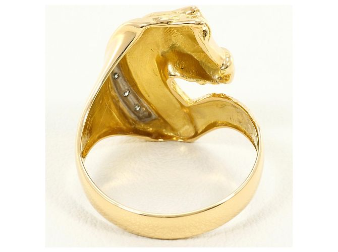 Autre Marque PT900 Platin- und 18K Gelbgold-Ring mit Diamant Golden - Ansicht 4