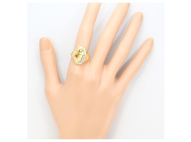 Autre Marque PT900 Platin- und 18K Gelbgold-Ring mit Diamant Golden - Ansicht 6