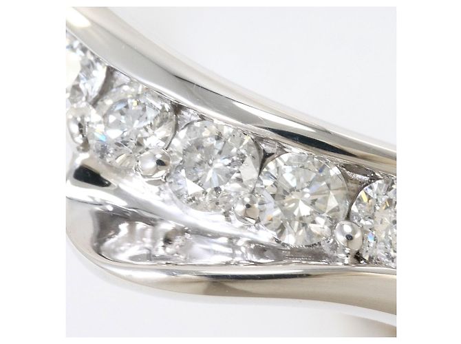 Autre Marque Bague anneau en or blanc 18K avec diamant Doré - vue 2