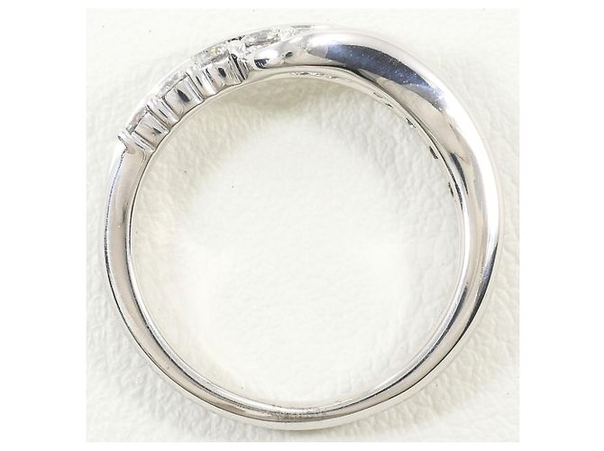 Autre Marque Bague anneau en or blanc 18K avec diamant Doré - vue 3