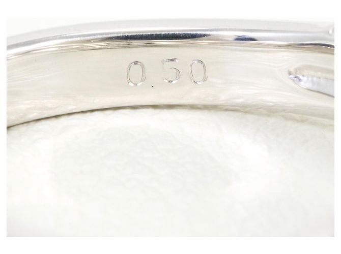 Autre Marque Bague anneau en or blanc 18K avec diamant Doré - vue 6