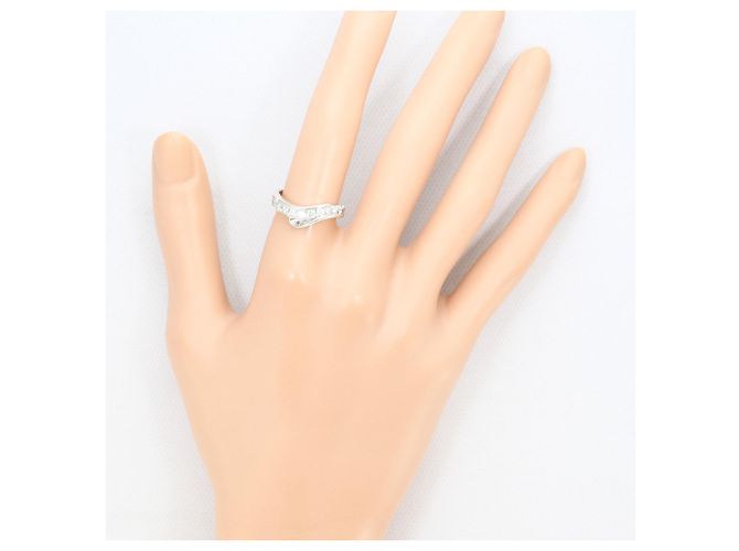 Autre Marque Bague anneau en or blanc 18K avec diamant Doré - vue 7