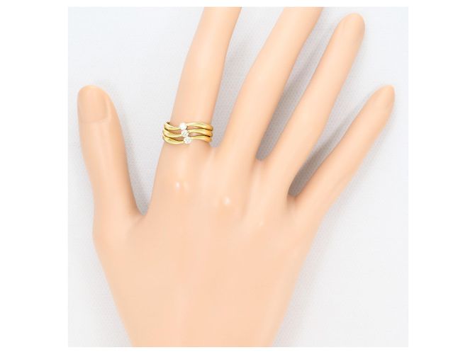 Autre Marque 18K Gelbgold-Ring mit Diamant Golden - Ansicht 7