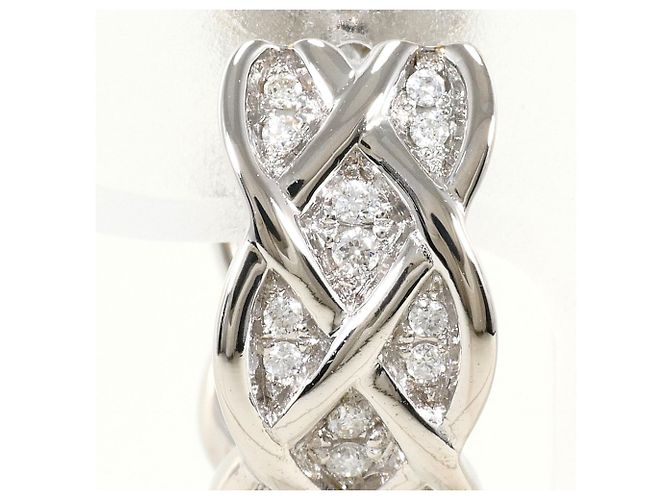 Autre Marque Orecchini a cerchio in oro bianco 18K e diamanti D'oro - vista 2