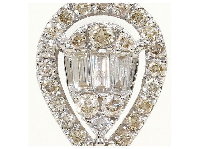Autre Marque Orecchini a lobo in oro bianco 18K con diamanti D'oro - vista 2