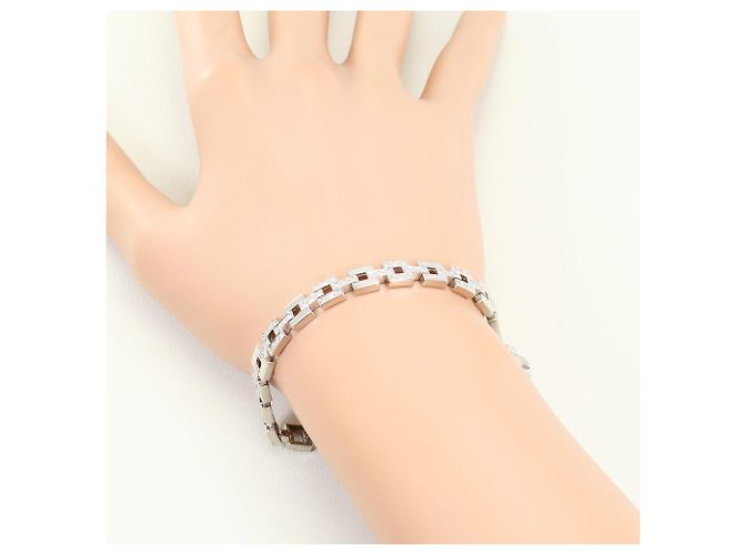 Autre Marque Bracciale con charm in oro bianco 18K con diamante D'oro - vista 5