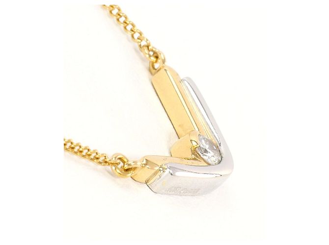 Autre Marque Collana in oro giallo 18K e platino con diamante D'oro - vista 2