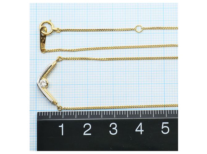Autre Marque Collana in oro giallo 18K e platino con diamante D'oro - vista 5