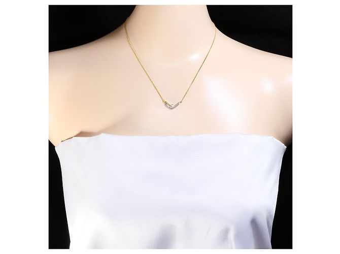 Autre Marque Collana in oro giallo 18K e platino con diamante D'oro - vista 6