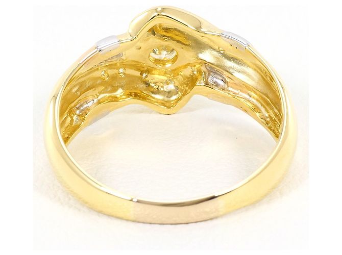 Autre Marque 18K Gold- und Platinring mit Diamant Golden - Ansicht 4