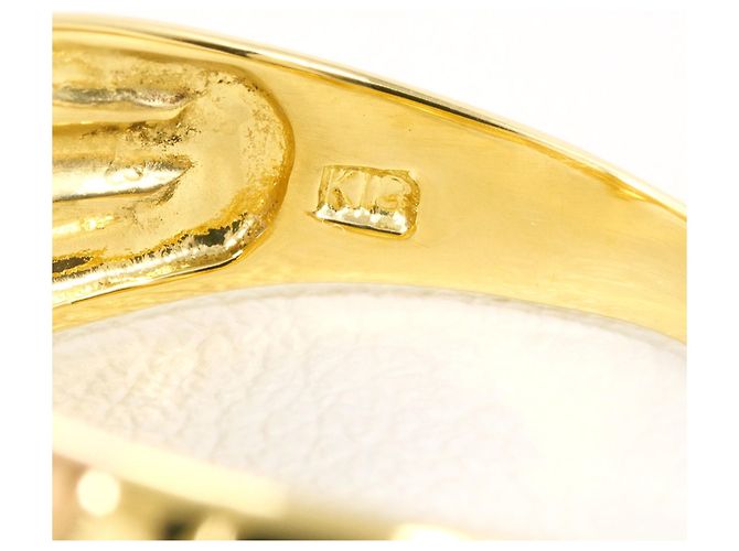 Autre Marque 18K Gold- und Platinring mit Diamant Golden - Ansicht 5