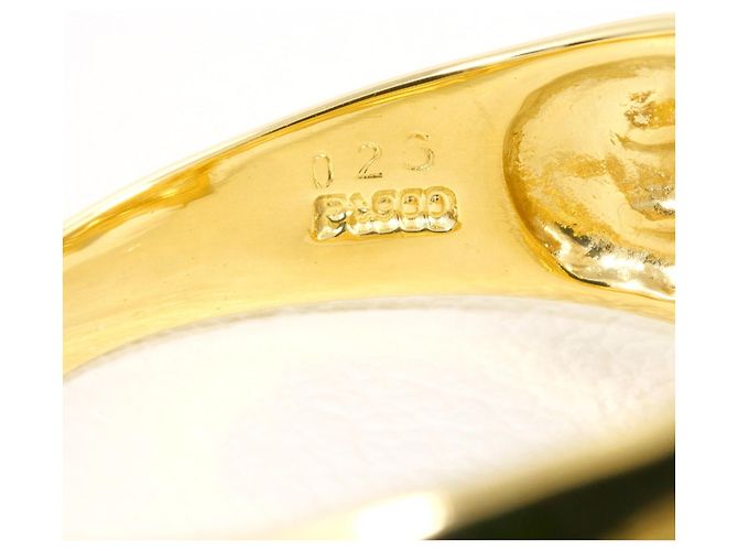 Autre Marque 18K Gold- und Platinring mit Diamant Golden - Ansicht 6