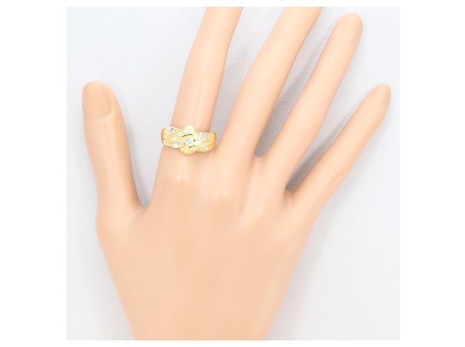 Autre Marque 18K Gold- und Platinring mit Diamant Golden - Ansicht 7