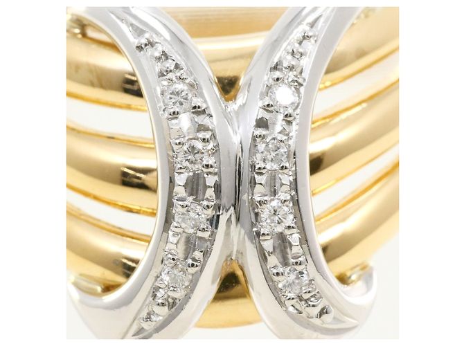 Autre Marque 18K Gelbgold- und Platinring Golden - Ansicht 2