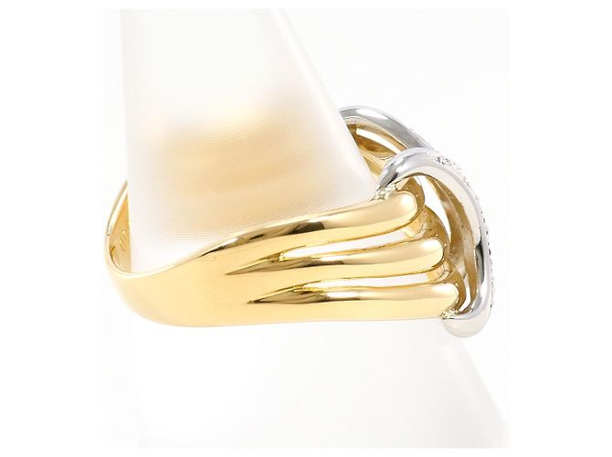 Autre Marque 18K Gelbgold- und Platinring Golden - Ansicht 3