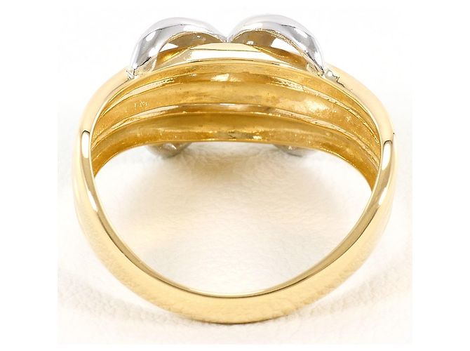 Autre Marque 18K Gelbgold- und Platinring Golden - Ansicht 4