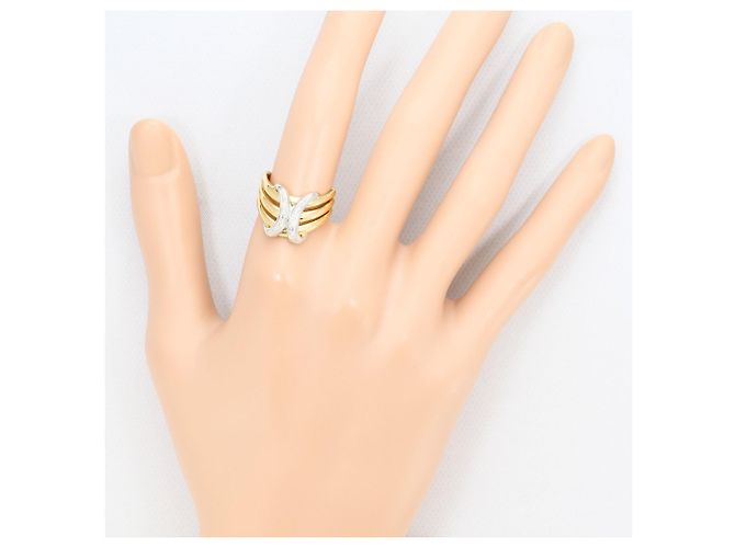 Autre Marque 18K Gelbgold- und Platinring Golden - Ansicht 7