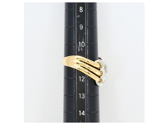 Autre Marque 18K Gelbgold- und Platinring Golden - Ansicht 8