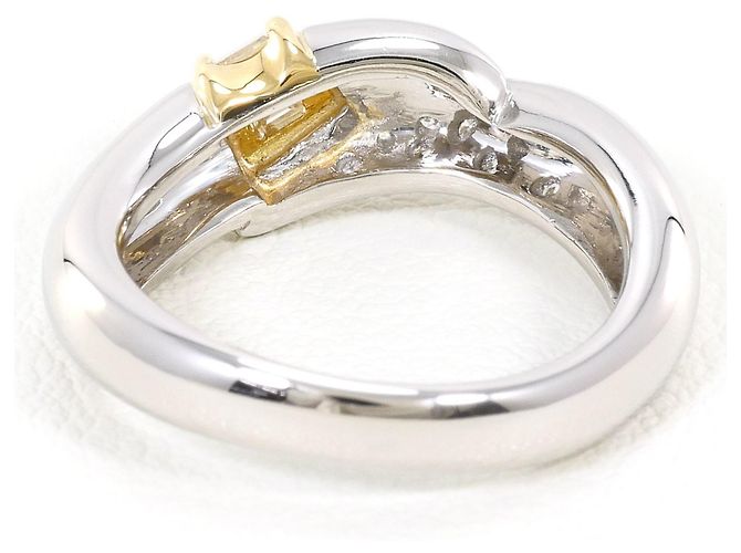 Autre Marque Ring aus Platin und Gelbgold mit Diamant Golden - vista 4