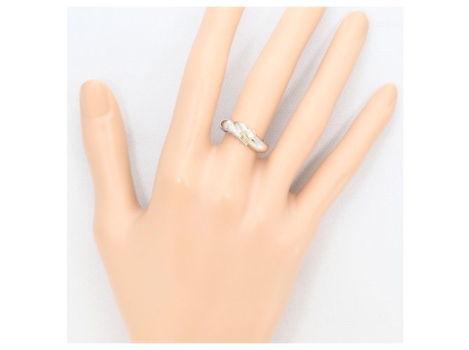 Autre Marque Ring aus Platin und Gelbgold mit Diamant Golden - vista 7