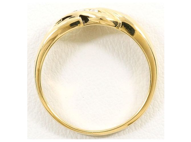 Autre Marque Anel de banda em ouro amarelo 18K com diamante Dourado - vista 3