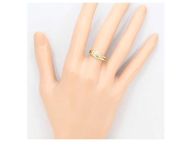 Autre Marque Anel de banda em ouro amarelo 18K com diamante Dourado - vista 7