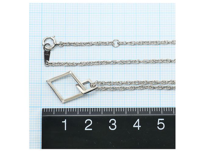 Autre Marque Platin-Halskette mit Diamant - Ansicht 5
