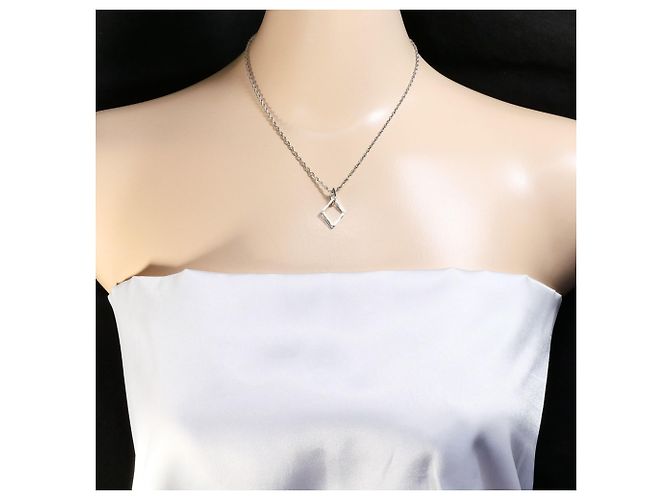Autre Marque Platin-Halskette mit Diamant - Ansicht 6