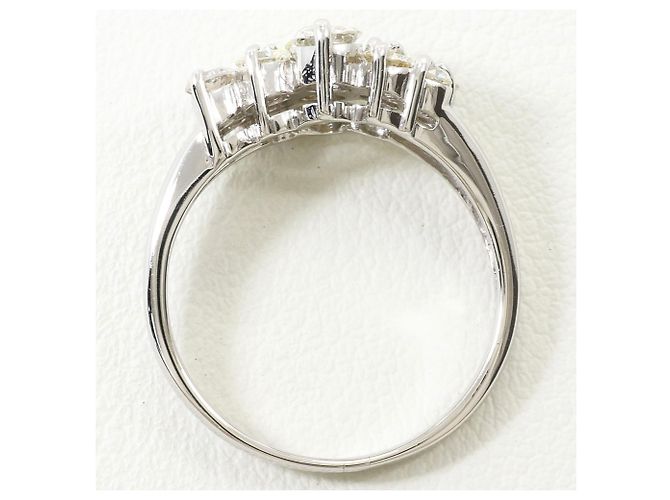 Autre Marque Anel de banda em platina PT900 com diamante - vista 3
