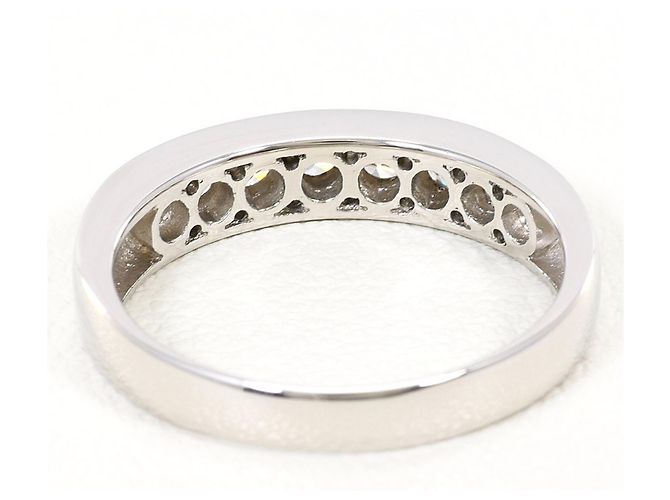 Autre Marque Anello a fascia in platino e diamanti - vista 4
