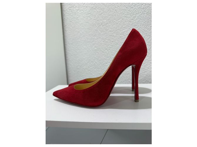 Christian Louboutin Decoltish 100 Décolleté Camoscio Rosso - vista 2