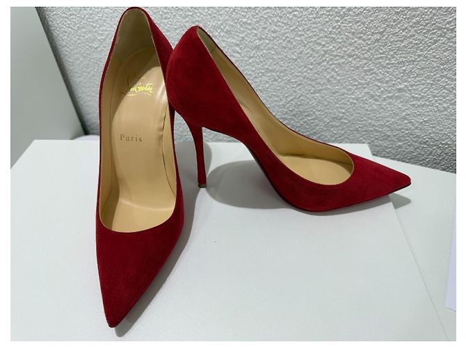 Christian Louboutin Decoltish 100 Décolleté Camoscio Rosso - vista 6